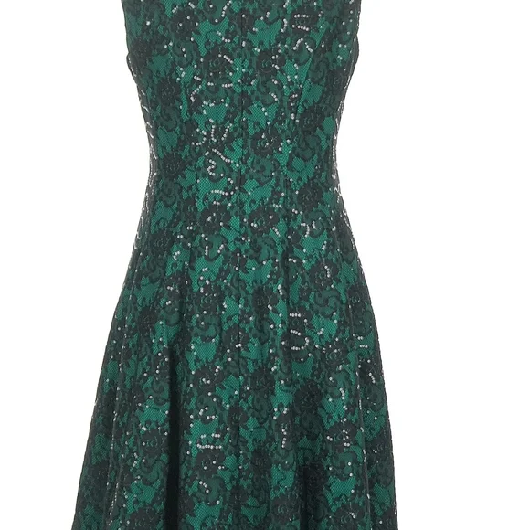 INC International Concepts Teal and Black Sequin Dress - Picture 2 of 7